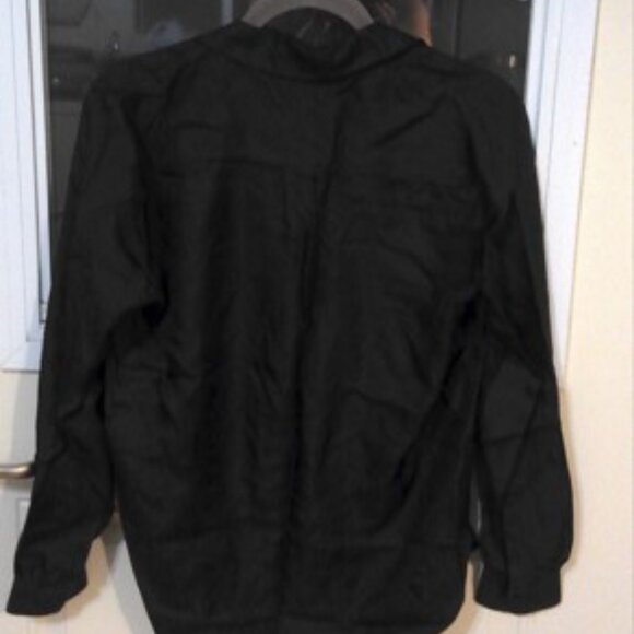 Reiss Ladies Black 100% Silk Button Down Classic Shirt Hem Blouse - Picture 3 of 3